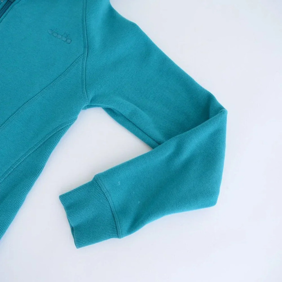 Diadora Teal Zip Up Hoodie Sweater Size Large - Picture 5 of 15